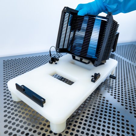 WHS-T3 Manueller Schlitten-Transferwafer dreht/invertiert 100 mm (4")